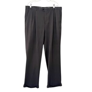 Perry Ellis Portfolio Men's Double Pleated Grey Dress‎ Pants Classic FitNon-iron